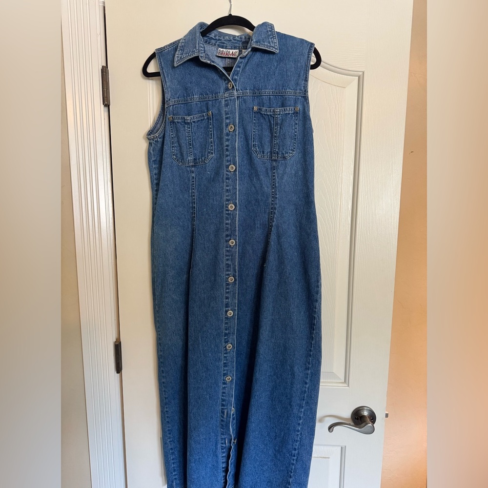 Bill Blass Blue Denim Sleeveless Dress
